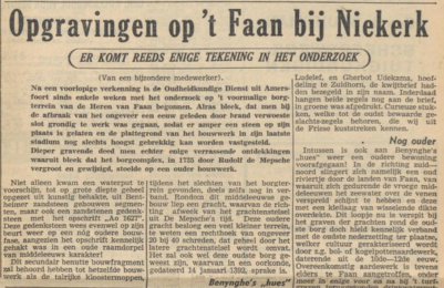 Opgravingen op 't Faan bij Niekerk