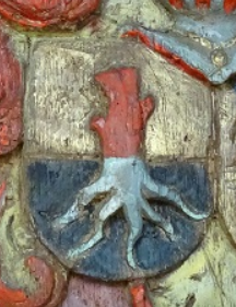 de Mepsche's Crest, Painted relief (detail)