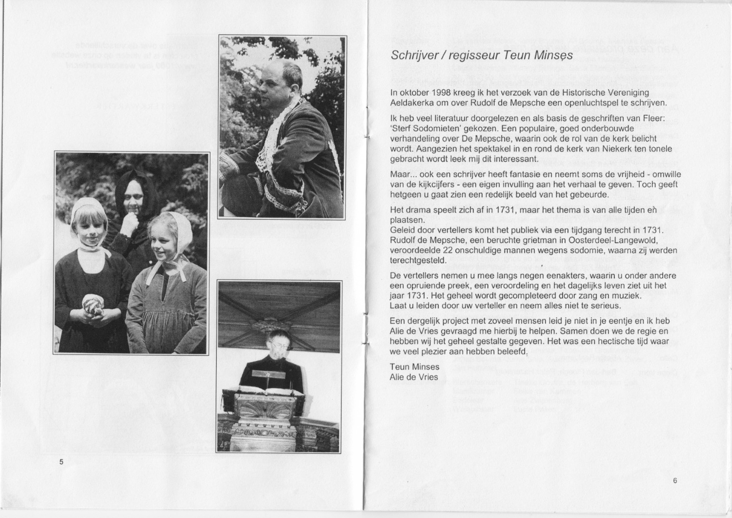 Booklet for Theaterspektakel Mepske van 't Foan, 