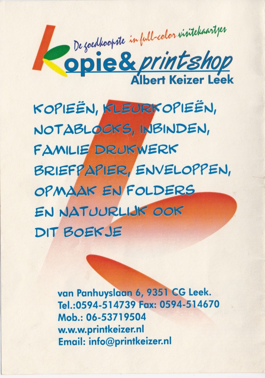 Booklet for Theaterspektakel Mepske van 't Foan, 